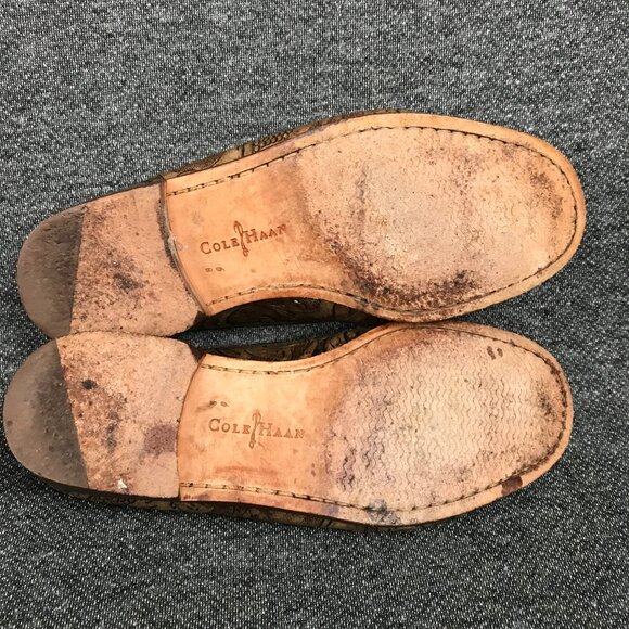 Cole Haan Women’s Size 6B Brown Distressed Leather Slip On Loafers Flats Slides - Picture 8 of 8